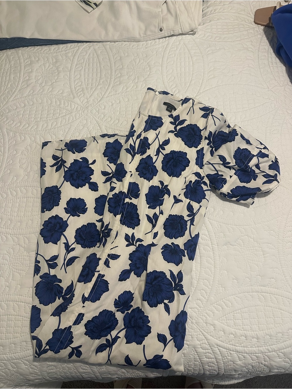 Ann Taylor Floral Linen Blend Midi Dress